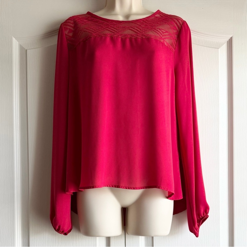 Meraki Lace Long Sleeve Satin Blouse - Picture 5 of 7